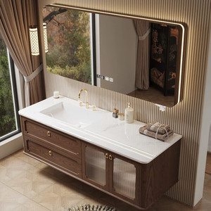 Medieval style bathroom cabinet slate ceramic seamless integrated basin wash basin wash basin cabinet - Product Image 4