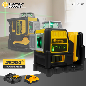 Niveau Laser Pin à Batterie Li-Ion 12V Grade Industriel DIY OEM Electric Goddess <span class=keywords><strong>1</strong></span>:<span class=keywords><strong>1</strong></span> <span class=keywords><strong>3</strong></span> <span class=keywords><strong>X</strong></span> 360 Faisceaux Verts Nivellement Manuel <span class=keywords><strong>1</strong></span> An - Product Image 2