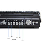 Enregistreur et lecteur de cassettes PX-555BT des années 1980 avec batterie rechargeable MP3 et radio AM/FM - Boombox portable