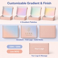 Boîte d'expédition en carton ondulé personnalisée avec dégradé de couleurs, emballage esthétique rêveur pour cadeaux et cosmétiques