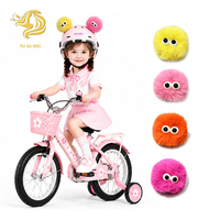 Décoration de casque de vélo pour enfants, pompon en fourrure amovible avec yeux, accessoire de casque en peluche mignon pour casque de vélo ou de patinage