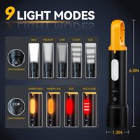 Lampe de poche usb haute puissance 18650 puissante super lumineuse d'urgence taschenlampe camping petite lampe de poche led cob rechargeable edc