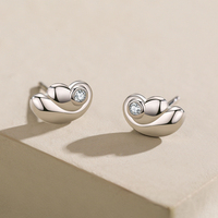 Ailmay100 % Boucles d'oreilles ailes en argent sterling 925 véritable pour femmes, filles, accessoires mignons, bijoux en zircon clair.