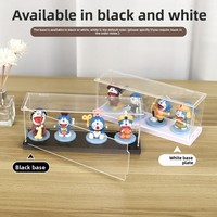 Vitrine de présentation transparente en acrylique avec couvercle anti-poussière, style ouverture à clapet, pour figurines BUBBLE MART Labubu et boîtes mystères, montage facile, emballage plat, présentoir