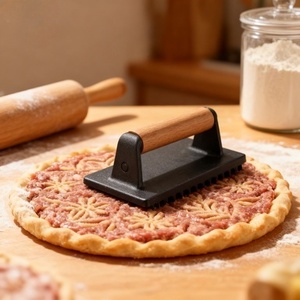 Venta directa de fábrica con mangos de madera para prensar carne, pan y <span class=keywords><strong>hamburguesas</strong></span>, colores y tamaños personalizables - Product Image 1