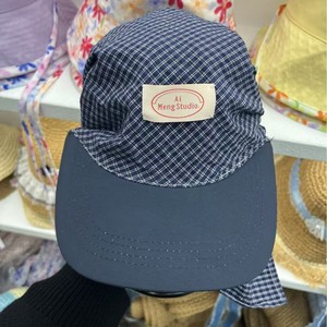 Ai Meng Studio Plaid Baseball Cap Cotton Poplin Sunscreen Breathable Women's Spring <b>Summer</b> <b>Hat</b> - Product Image 4