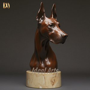 鋳造真鍮犬像彫刻メタルブロンズイングリッシュブルドッグ像 - Product Image 5