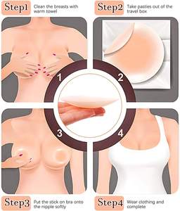 Autocollants réutilisables en silicone pour seins collants adhésifs sans couture pour mamelons autocollants pour femmes avec boîte de voyage - Product Image 5