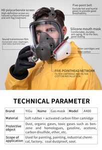 UT 6900 6800 Mới Đến Bảo Vệ 6800 Maskes <span class=keywords><strong>Silicone</strong></span> Hoặc PVC Mặt Nạ Oxy Bảo Vệ Bụi Đầy Đủ Mặt Nạ Khí Mặt Nạ - Product Image 3