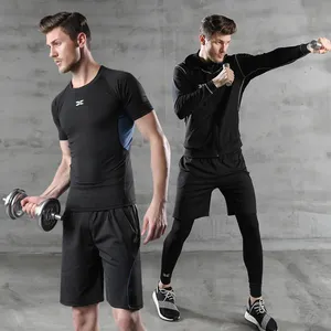 Спортивный комплект одежды для тренировок для мужчин, одежда для йоги и фитнеса