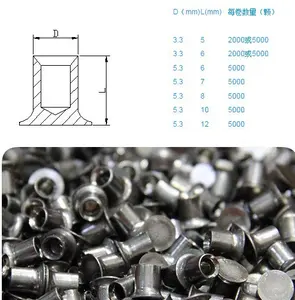 Otomatik vücut onarım kendinden delici perçin 5.3mm 3.3mm kullanılan alüminyum gövde paneli