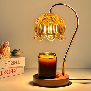 Hot Selling Transparent Aromatherapy Melter Floral Glass Candle Heater Warmer <b>Lamp</b> with Timer for Essential <b>Oils</b> - Product Image 1