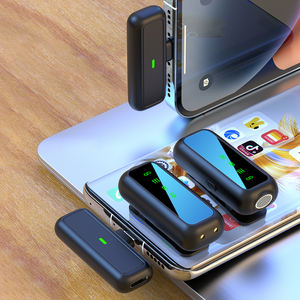 Microphone cravate omnidirectionnel sans fil 2 en 1 SX6 pour microphone professionnel, réduction du bruit, lumières LED, étui de charge pour - Product Image 3