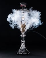 Ensemble de chicha de luxe de style arabe avec dragon, en acier inoxydable, grand modèle professionnel, pour salon, bar, boîte de nuit, vente en gros