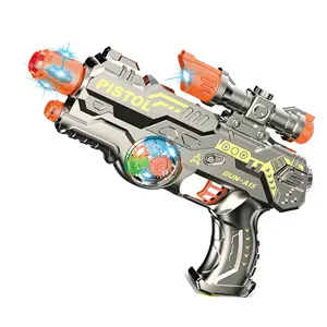 2024 NEW 27CM GEAR ROTATE Electric Toy Gun; 子供用サウンドライト振動ガン玩具; 光と音を備えた電池式ガン玩具