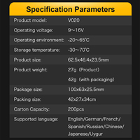 Escáner de Diagnóstico Profesional V020 para OBD2, Sistema Completo con 1 Año de Garantía, Pantalla LCD y Ajuste Universal