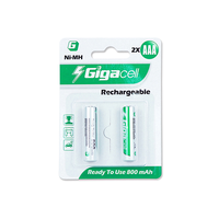Gigacell Ni-MH 1.2v HR03 800mAh Batterie rechargeable pour produits électroniques grand public