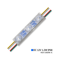 Module LED RGB 12V 3 SMD3030 LED 1,2W IP68 Étanche Pixel Numérique Modules LED RGBIC Programmables pour Boîte à Lumière/Lettres Lumineuses
