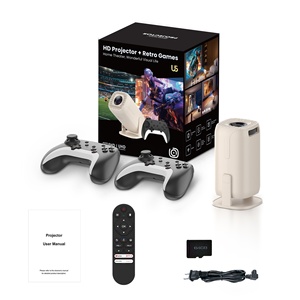 โปรเจคเตอร์อัจฉริยะ U5 Smart HD พร้อมเครื่องเล่นเกมย้อนยุค <span class=keywords><strong>36000</strong></span>+ เกม ระบบ Android 14 ปรับคีย์สโตนอัตโนมัติ พกพาสะดวก รองรับ WiFi ใช้งานกลางแจ้ง ภาพคมชัดระดับ HD สำหรับโฮมเธียเตอร์ CRT - Product Image 1