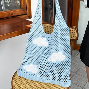 Borsa a Spalla Estiva in Stile Coreano con Motivo a Conchiglia all'<span class=keywords><strong>Uncinetto</strong></span>, Resistente, per Spiaggia e Vacanze, Borsa Portatile per lo Shopping - Product Image 5
