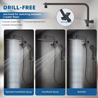 Système de douche pluie en acier inoxydable de 10 pouces, ensemble de douche mural monotrou avec cartouche en céramique et douchette à main