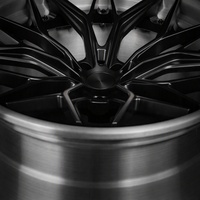 Jantes en aluminium forgé sur mesure en 2 parties 5x112, centre noir, bord brossé argenté pour Mercedes Benz AMG Classe S