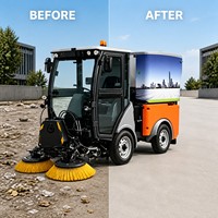 Nueva barredora de calles multifuncional totalmente eléctrica, ancho de barrido de 1850 mm, descarga automática hidráulica, batería de litio de 48 V
