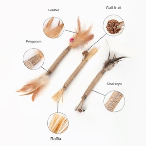 ของเล่นเคี้ยวรูปทรงก้างปลาสำหรับแมว ทำจากผลโพลีโกนัม มัลติฟลอรัม พร้อมแท่งสำหรับกัดแทะและกระตุ้นการกัด - Product Image 5