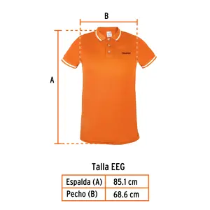 Camiseta Polo de Alto Rendimiento para Hombre BOX 1, Naranja, EEG, TRUPER - Product Image 3