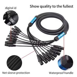 רב ערוץ <span class=keywords><strong>8</strong></span> <span class=keywords><strong>xlr</strong></span> 3pin זכר ל 3pin כבל קול נחש שחור מיקרופון כבל מיקרופון כבל USB - Product Image 2