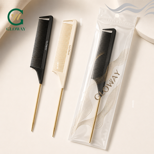 Pettine Professionale in Acciaio Inossidabile Dorato con Logo Personalizzato per Sezionare i Capelli, Ideale per Salone, Styling, Separazione, Cardatura e Mèches - Product Image 1