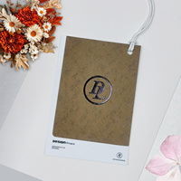 Étiquettes personnalisées avec logo de marque propre, en papier kraft pour vêtements, avec cordon