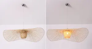 Lámpara colgante tejida a mano de bambú para decoración, candelabro hecho a mano de bambú de alta calidad - Product Image 2