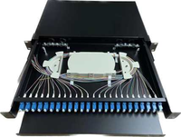 Panel distribusi serat Odf 24 "rak 19" Port 24 Core 1u Sc/apc Panel Patch serat optik, dengan adaptor kuncir