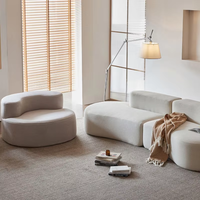 Canapé en forme de noix de cajou créatif et irrégulier, style crème, compressé sous vide, pour salon, mobilier personnalisable