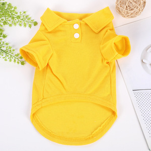 Camiseta Polo para Perros y Gatos, Manga Corta, Amarilla, Talla SML, Ropa Casual - Product Image 1