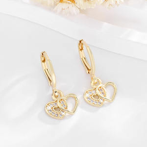 2025 haute qualité étanche mode 14k cuivre incrusté Zircon plaqué or usure quotidienne en laiton boucles d'oreilles femmes bijoux - Product Image 3