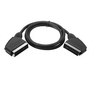 Câble audio et vidéo SCART mâle-mâle, norme européenne, nickelé, 21 broches, modèle tête de balai, 205 - Product Image 1