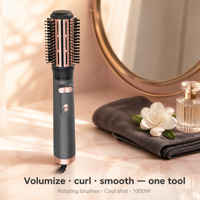 Styler capillaire portable 6-en-1 multi-accessoires pour lissage, bouclage, peigne, brosse, séchage, 3 réglages de chaleur, contrôle de la chaleur polyvalent
