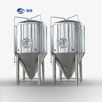 Cuve de fermentation de bière en acier inoxydable à fond conique sanitaire avec vanne de décharge pour la production brassicole