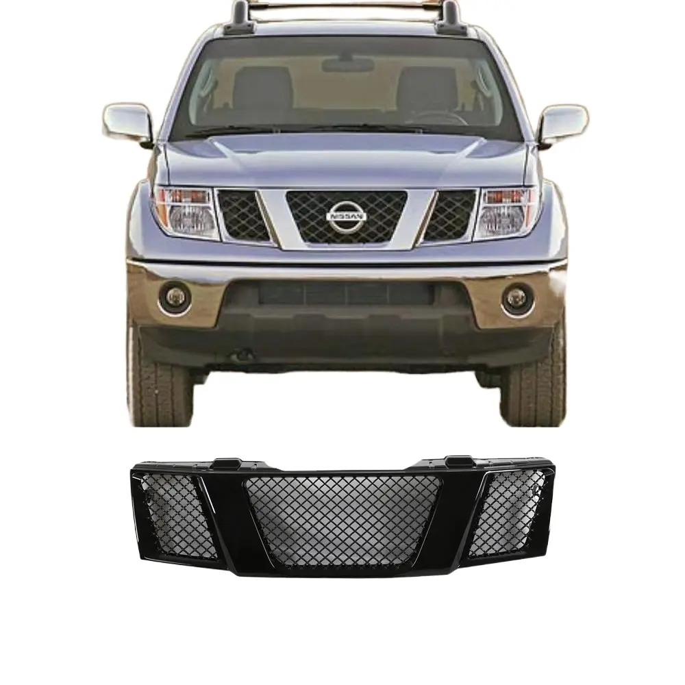 Gloss Black Front Grille For 2005 2006 2007 2008 Nissan Frontier/Pathfinder Mesh Type