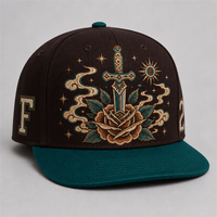 Cappello Snapback con Visiera Curva, Stampa Personalizzata, 5 Pannelli, Stile Trucker, Frontale in Schiuma, Rete Traspirante, Streetwear Urbano West Coast Gothic Chicano, Vendita all'Ingrosso