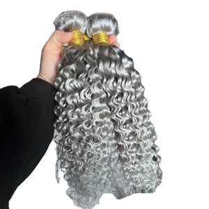 ผมต่อแบบเวฟหยิกสีเทาเงินสวยหรูจากบราซิล แท้ 100%  แบบเย็บสองชั้น น้ำหนัก 100 กรัมต่อช่อ มีทุกสี - Product Image 1