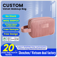 Étui à cosmétiques élégant en velours personnalisé avec fermeture éclair, sac à maquillage portable pour un usage quotidien, sac à maquillage écologique, organiseur de cosmétiques
