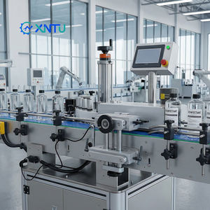 Machine d'étiquetage automatique de table électrique haute vitesse PLC pour bouteilles rondes, flacons et boîtes de conserve avec télécommande haute précision - Product Image 1