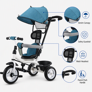 <span class=keywords><strong>Triciclo</strong></span> Infantil de Última Moda con Toldo y Manillar de Empuje, Éxito de Ventas de Fábrica, Apto para Niños y Niñas. Muy Popular - Product Image 5