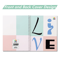 Cahier d'exercices scolaire luxueux personnalisé à spirale simple, impression plastifiée, couverture souple, option logo personnalisé, format A5