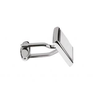 Gemelli Rettangolari 13x19 mm Placcati Argento, Accessorio per Abbigliamento Formale da Uomo - Product Image 2