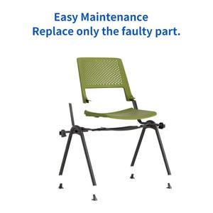 Haute qualité empilable PP plastique étudiant pas de roues formation école chaise accoudoirs amovibles bureau salle de conférence chaise d'invité - Product Image 6