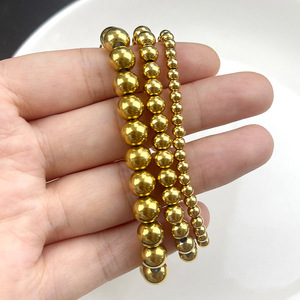 Conjunto de Pulseras de Cuentas de Acero Inoxidable Dorado con Letras <span class=keywords><strong>Aleph</strong></span>-Bet, Resistentes al Agua, Hipoalergénicas, Personalizables - Product Image 6